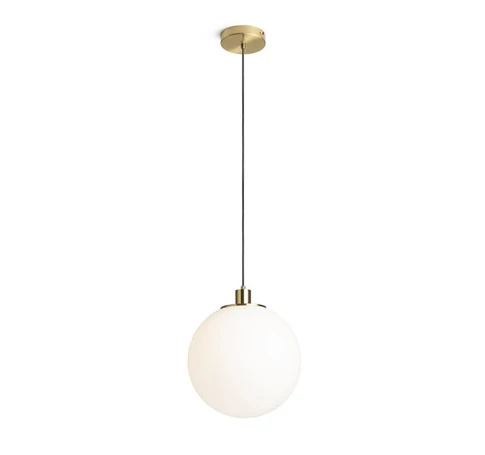 BOULDER 30 függő lámpa opál üveg/szálcsiszolt sárgaréz 230V LED E27 15W