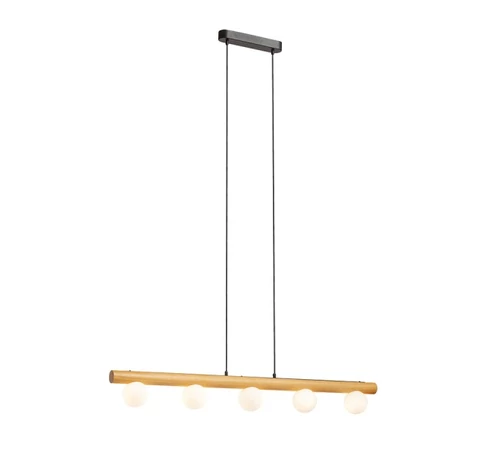 NOCTIS függő lámpa  fa/opál üveg 230V LED G9 5x7W