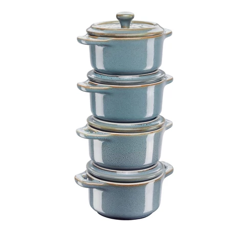 Staub Mini Cocotte Round, 4 pcs. - 200ml, Antique Turquoise