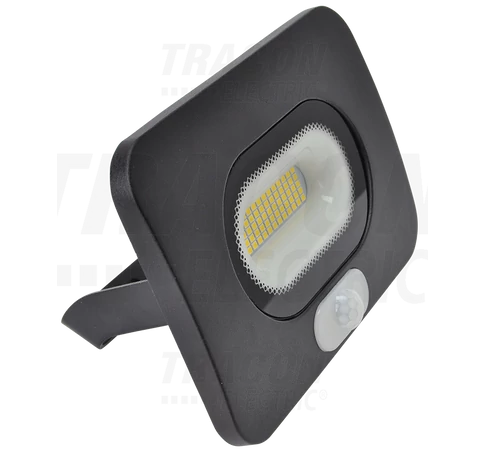 Fekete SMD fényvető mozgásérzékelővel  30W, 4000K, IP65, 220-240V AC, 2700lm, 110°, 3-10m, EEI=F