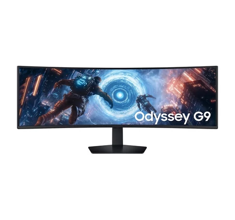 SAMSUNG Ívelt Gaming 144Hz VA monitor 49" G9 G91F, 5120x1440 DQHD, 32:9, 350cd/m2, 1ms, HDMI,DP/USB