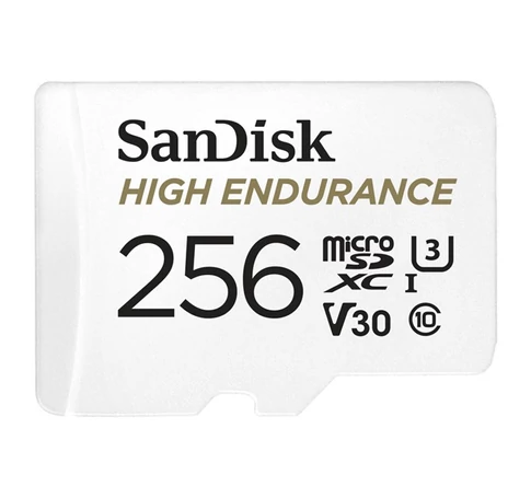 SANDISK 183568, MICRO SDXC KÁRTYA HIGH ENDURANCE 256GB, 100 MB/S, C10, U3, V30