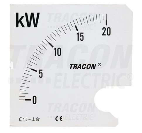 Skálalap W72-400V/4 műszerhez  0 - 32 kW