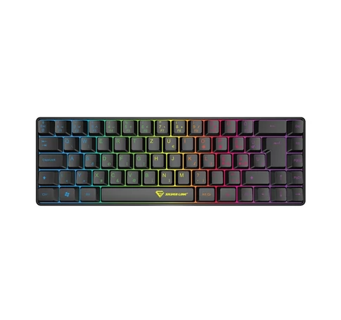 SILVERLINE gamer vezetékes billentyűzet, kompakt, RGB világítás, HU