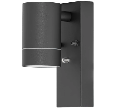 Oldalfali spot lámpatest alkonykapcsolóval, kültéri,antracit  100-240VAC, 50Hz, 1xGU10, max.35W, 30lux, IP44