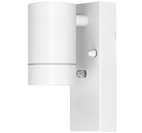 Oldalfali spot lámpatest alkonykapcsolóval, kültéri, fehér  100-240VAC, 50Hz, 1xGU10, max.35W, 30lux, IP44