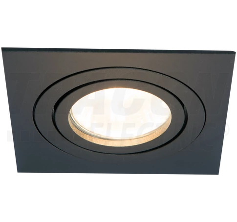 Süllyesztett spot lámpatest, négyzetes, dönthető, fekete  93x93x24mm