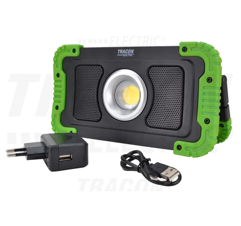 Bluetooth hangszórós akkumulátoros LED szerelő fényvető  15W, 6000K, 3,7V, 8000mAh, Li-Ion, 1500lm, 4-10 h, IP40