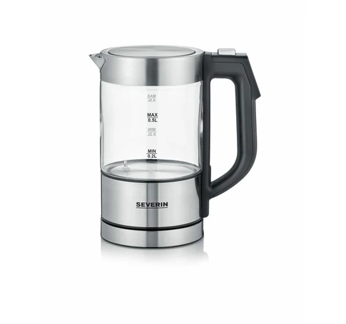 Severin WK 3458 electric kettle 0.5 L 1100 W Black, Transparent