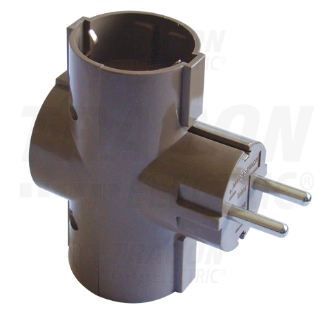Többférőhelyes átalakító csatlakozó, normál, barna  3×SCHUKO, max.16A, 250V