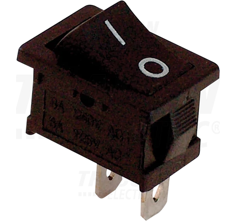 Készülékkapcsoló, BE-KI, fekete (0-I felirat)  16(6)A, 250V AC