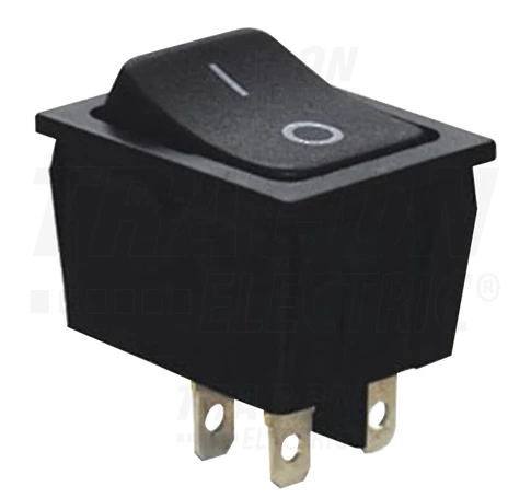 Készülékkapcsoló, BE-KI, 2-pólus, fekete, 0-I felirattal  16(6)A, 250V AC