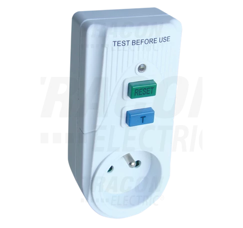 Áram-védőkapcsolós adapter, csapos védőérintkezővel  16A, 30mA, 6kA, IP40, A / AC, E2