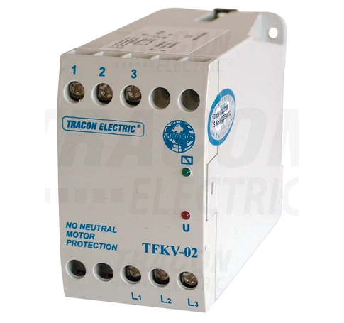 Védőrelé, feszültségfigyelő 3 vezetékes rendszerhez  3×400V AC ( 0,7-1,2)xUn fix, 5A/250V AC