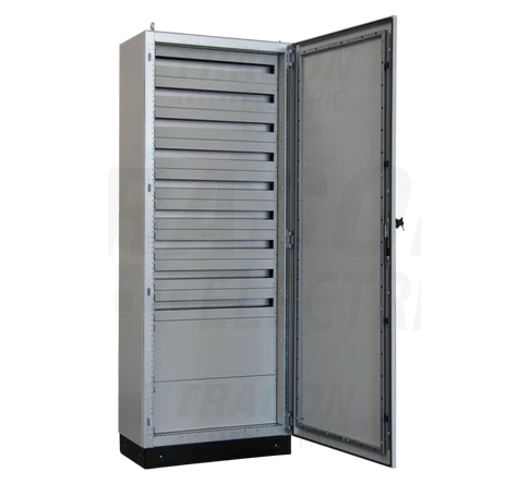 Moduláris (sorolható)fém elosztószekrény DIN-Rail modulokkal  W×L×H=800×2100×400/324M (9×36) + szer.lap 1×150, 1×200, IP54