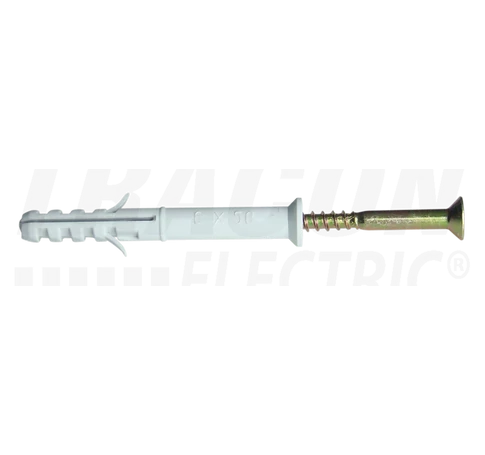 Hosszított tipli+csavar, szürke  M10×100mm, PA6.6