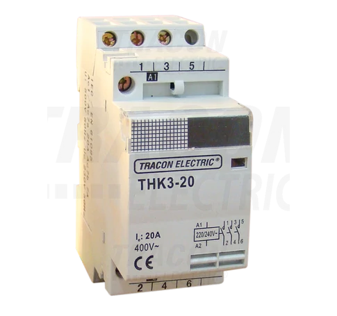 Installációs kontaktor  230V, 50Hz, 2P, 2×NO, 40/15A, 8,4/2,4kW, 24V AC