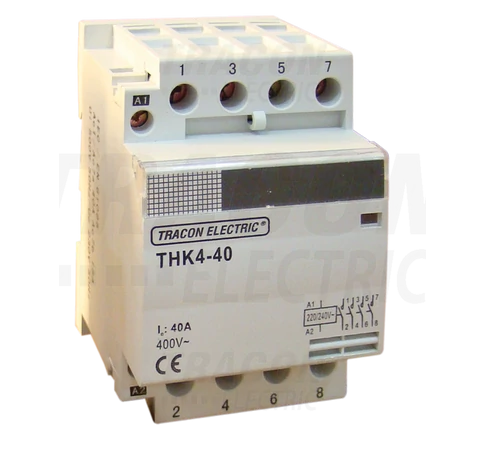 Installációs kontaktor  230/400V, 50Hz, 4P, 4×NO, 63/25A, 13/3,8kW, 24V AC