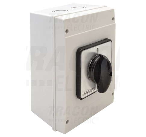 Tokozott kézikapcsoló, BE-KI  400V, 50Hz, 125A, 4P, 30kW, 88×88mm, 60°, IP65