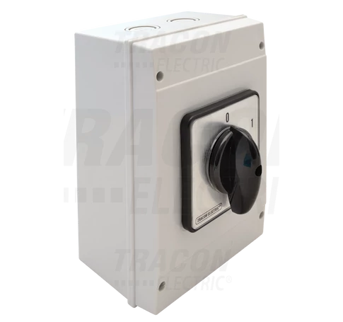 Tokozott kézikapcsoló, BE-KI  400V, 50Hz, 125A, 3P, 30kW, 88×88mm, 90°, IP65