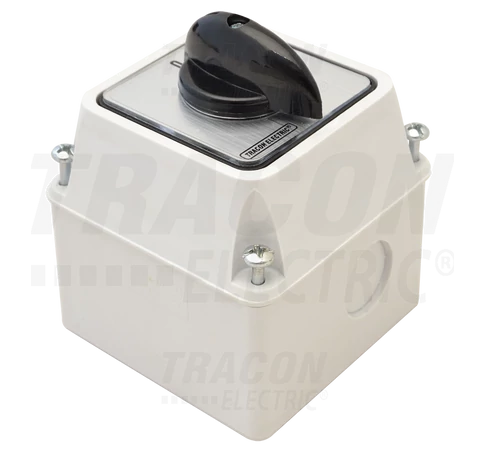 Tokozott kézikapcsoló, BE-KI  400V, 50Hz, 25A, 2P, 7,5kW, 48×48mm, 60°, IP65