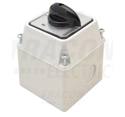 Tokozott kézikapcsoló, BE-KI  400V, 50Hz, 20A, 3P, 5,5kW, 48×48mm, 60°, IP65