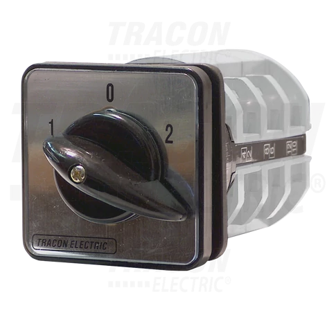Választókapcsoló, 1-0-2  400V, 50Hz, 25A, 2×3P, 7,5kW, 48×48mm, 60°