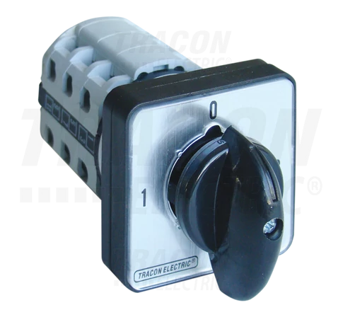 Választókapcsoló, 1-0-2  400V, 50Hz, 20A, 2×4P, 5,5kW, 48×48mm, 90°