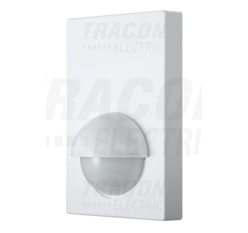 Mozgásérzékelő, fali, lapos, fehér  230V, 50Hz, 180°, 1-12m, 10s-15min, 3-2000lux, IP44
