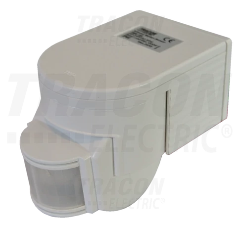 Mozgásérzékelő, infra falra  230V, 50Hz, 180°, max. 12m, 10s-7min, 3-2000lux, IP44