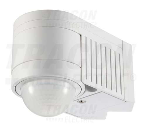Mozgásérzékelő, fali, sarokelemmel, fehér  230V, 50Hz, 360°, 1-12m, 10s-15min, 3-2000lux, IP44