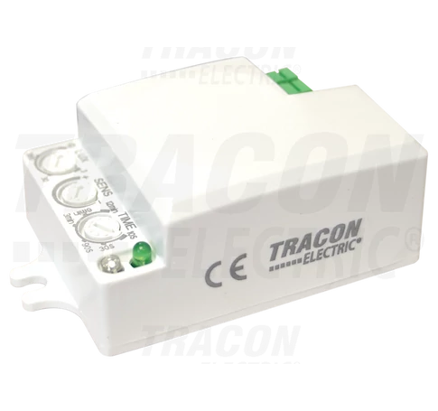 Mozgásérzékelő, mikrohullámú, lámpába  230V, 50Hz, 5,8GHz, 360°, 1-8m, 10s-12min, 3-2000lux, IP20