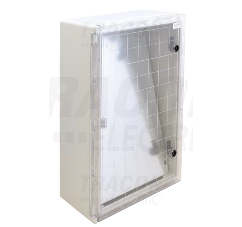 Műanyag elosztószekrény átlátszó ajtóval  HxWxD=700x500x245mm, IP65, IK10, 1000V AC/DC, RAL7035