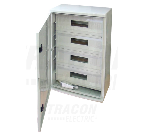 Műanyag elosztószekrény maszkos  4x22 mod, HxWxD=700x500x245mm, IP65, IK10, 1000V AC/DC