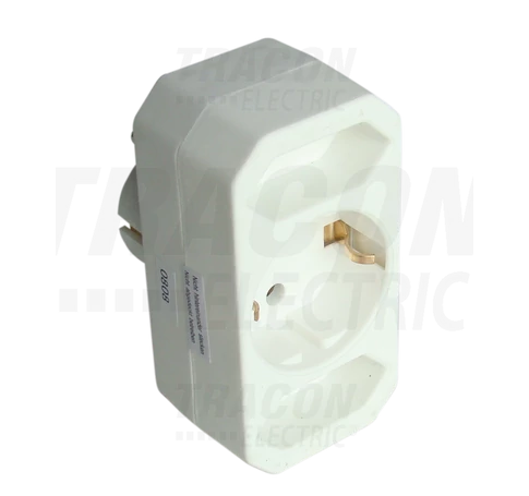 Többférőhelyes csapos átalakító csatlakozó, 90°  250VAC, max.2,5A, 2xFrench