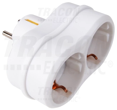 Többférőhelyes átalakító csatlakozó, fehér  2×SCHUKO, max.16A, 250VAC