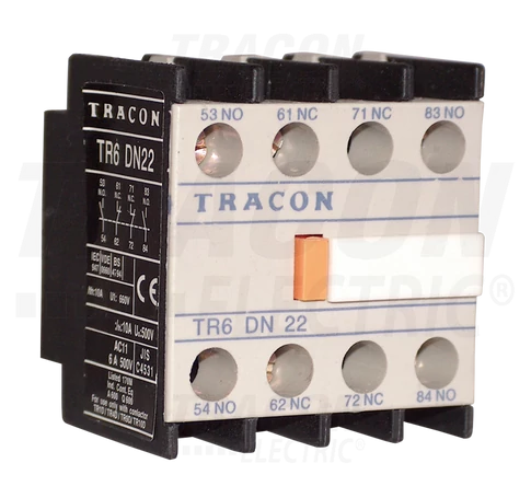Homlokoldali segédérintkező TR1D/F és TR1E kontaktorokhoz  230V, 50Hz, 2A, 4×NC