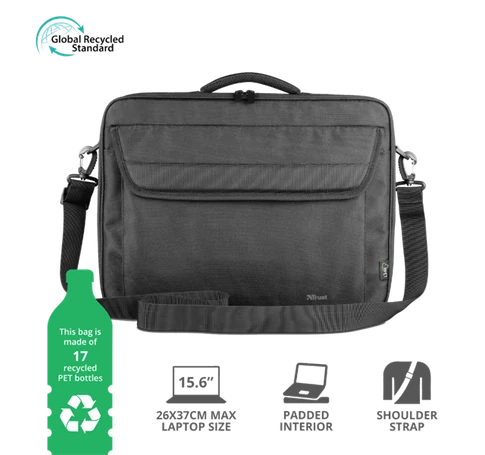TRUST Notebook táska 24189 (Atlanta Recycled Bag for 15.6" laptops - black)