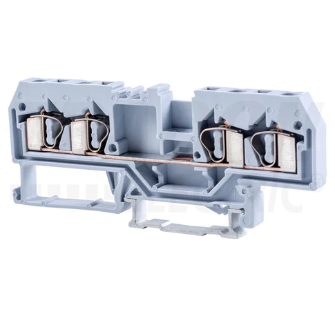 Fázisvezető ipari sorozatkapocs, rugós, sínre, szürke  800V 26A 0.08-4 mm2 4P