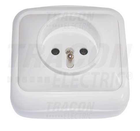 Falon kívüli csatlakozóaljzat, csapos (tapétakapcsoló)  16A/250VAC, IP20