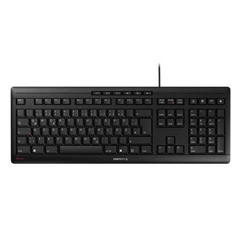 CHERRY STREAM keyboard Office USB QWERTZ German Black