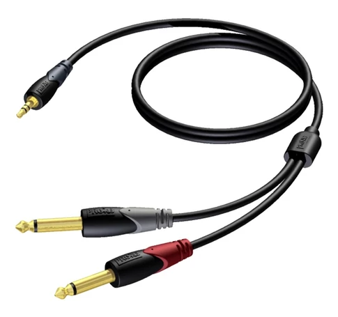 PROCAB CLA713/3 audio cable 3 m 3.5mm 2 x 6.35mm Black, Grey, Red