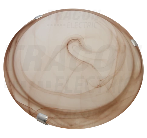 Üveg mennyezeti UFO lámpatest, bézs  230V, 50Hz, E27, max.1×60W, D=300 mm