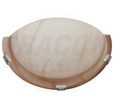 Üveg oldalfali fél UFO lámpatest, bézs  230V, 50Hz, E27, max.1×60W, D=300 mm