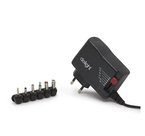 Delight 55056A UNIVERZÁLIS ADAPTER 3-12V, 1A, 12W - 6 DC DUGÓ