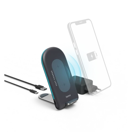 Hama 00201689 VEZETÉK NÉLKÜLI MOBILTELEFON QI "QI-FC15S", ANTRACIT