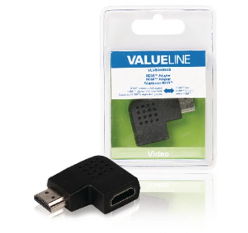 Nagy Sebességű HDMI Adapter Ethernettel Döntött Bal HDMI Csatlakozó - HDMI Aljzat Fekete