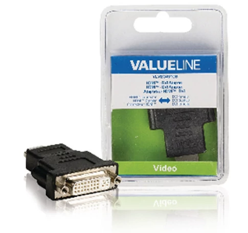 Nagy Sebességű HDMI Adapter Ethernettel HDMI Csatlakozó - DVI-D 24+1-Pólusú Aljzat Fekete
