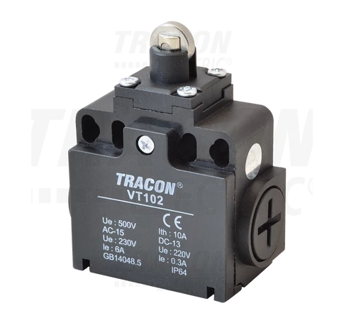 Helyzetkapcsoló, görgős  1xNO+1xNC, 6A/230V AC-15, 0,3A/250V DC-13, IP65