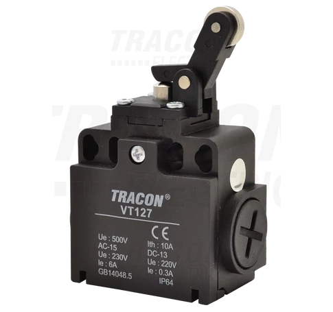 Helyzetkapcsoló, nyomógörgős  1xNO+1xNC, 6A/230V AC-15, 0,3A/250V DC-13, IP65